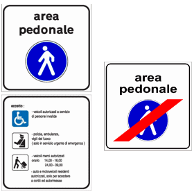 Segnale di riferimento: AREA PEDONALE