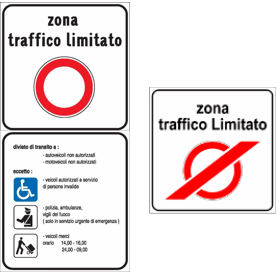 Segnale di riferimento: ZONA A TRAFFICO LIMITATO