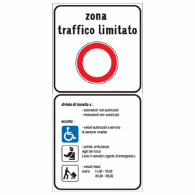 Segnale di riferimento: ZONA A TRAFFICO LIMITATO